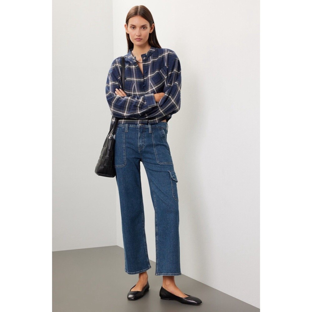Hudson Rosie Cargo Jeans High Rise Wide Leg Wintertide 30X27